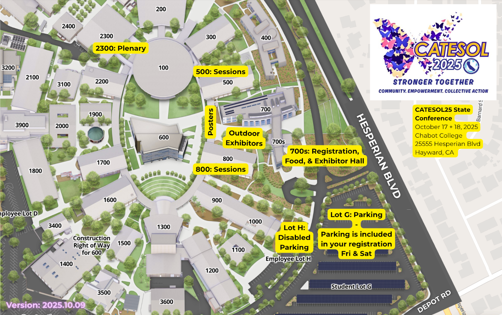 CATESOL 25 Chabot College Campus Map