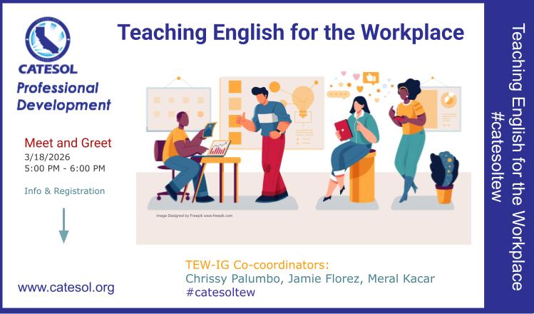 Image for TEW Teaching English in the Workplace Initiatives Meet and Greet
