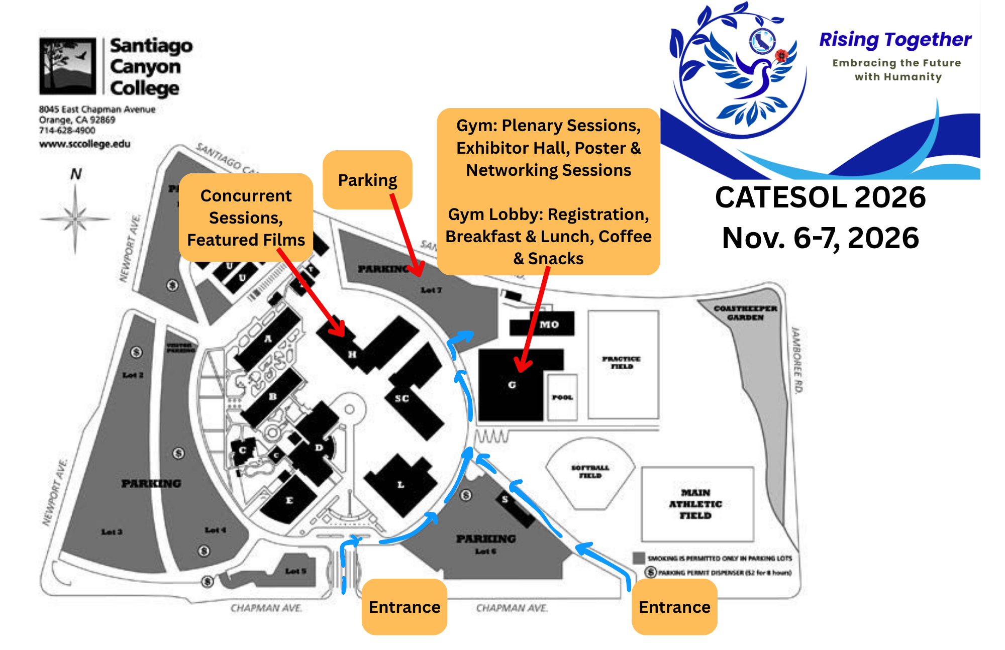 CATESOL 26 Santiago Canyon College Campus Map