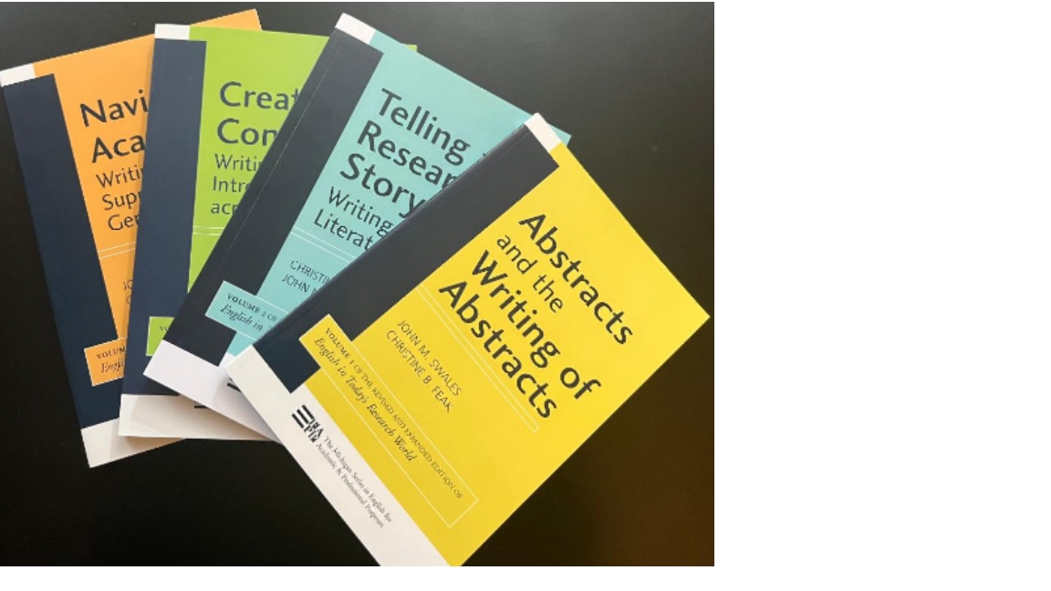 Image of four volumes Abstracts and the Writing of Abstracts Telling a Research Story Creating Contexts Navigating Academia Swales and Feak